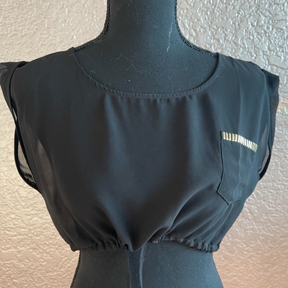 Love Haus by Beach Bunny black sheer crop top in size XS - Picture 1 of 7
